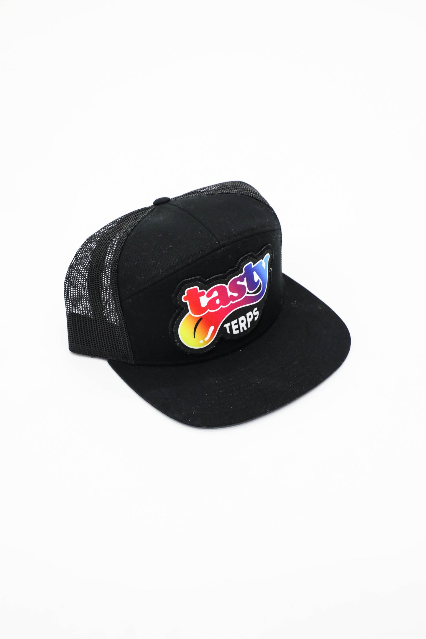 Black 7 Panel Trucker Hat