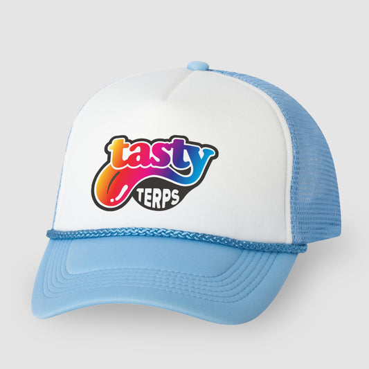 Tasty Terps Logo - Baby Blue Trucker Hat