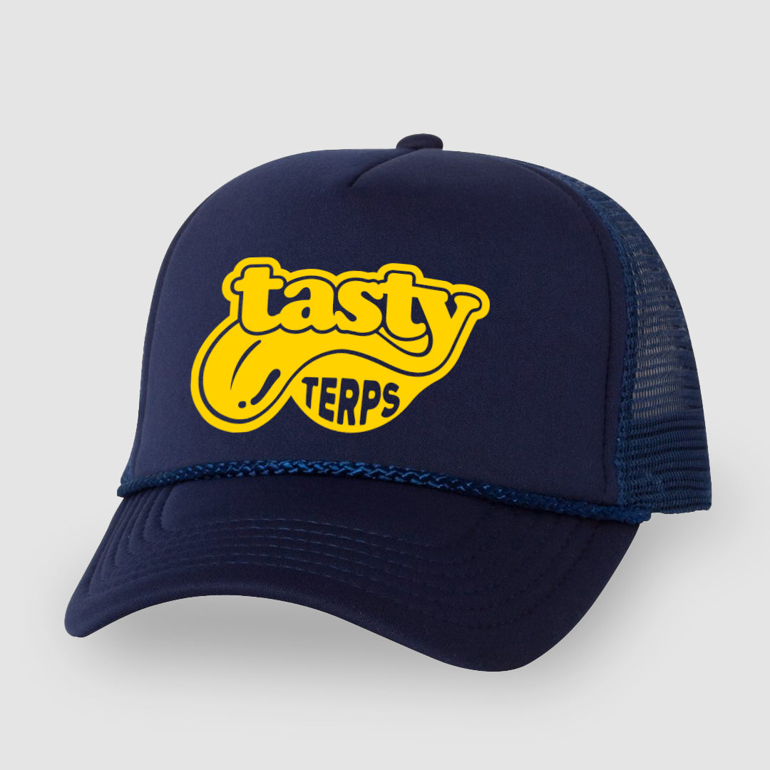 Tasty Terps Logo - Navy Yellow Trucker Hat