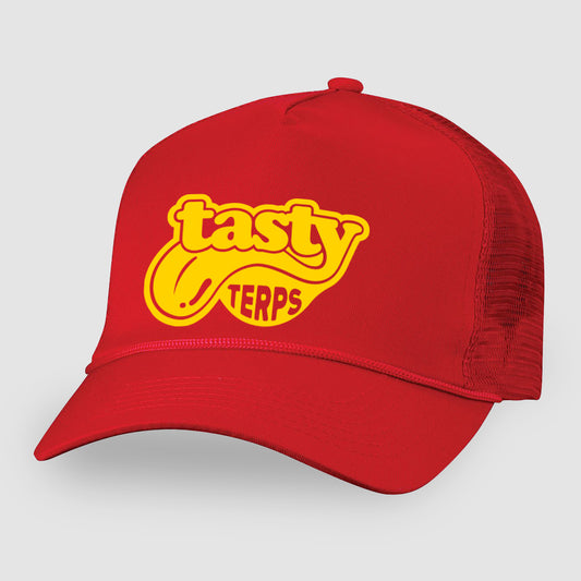 Tasty Terps Logo - Red Yellow Trucker Hat